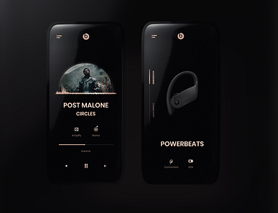 BEATS app concept beats clean dark ui design elegant minimal mobile ui powerbeats premium uidesign