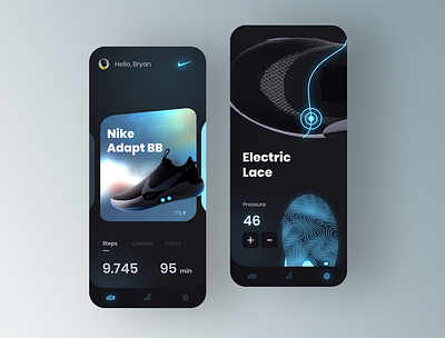 Nike adapt BB concept clean gradient minimal mobile nike nike app nike running nike shoes nikeair sneakers sportwear uidesign