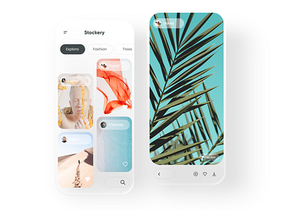 Free stock images app concept. concept images market minimal mobile stock uidesign