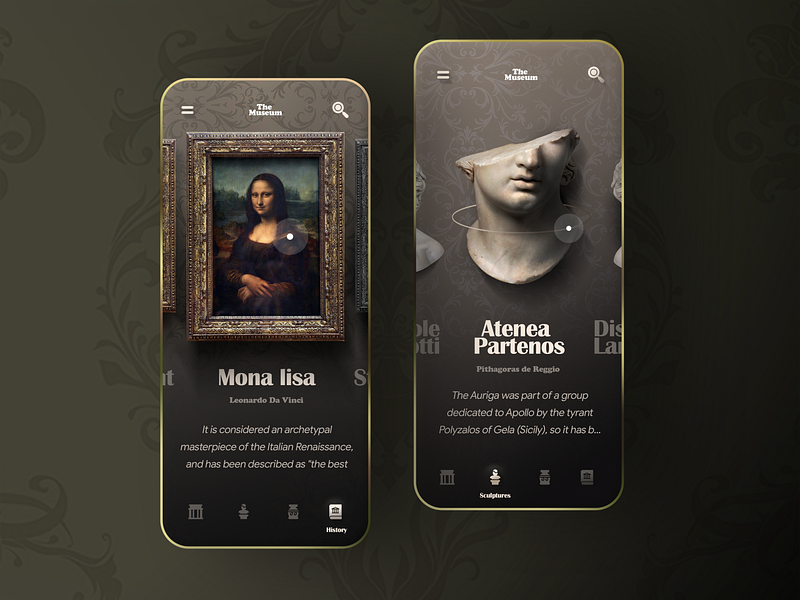 Virtual museum app concept by Offriginal on Dribbble