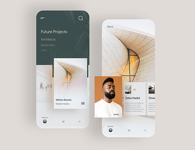 Architecture app concept architect architecture concept discovery homescreen minimal mobile app uidesign