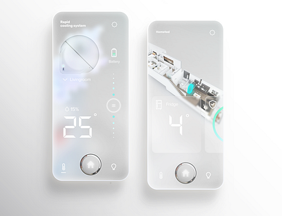 Smarthome App glassmorphism minimal mobile smarthome ui uidesign