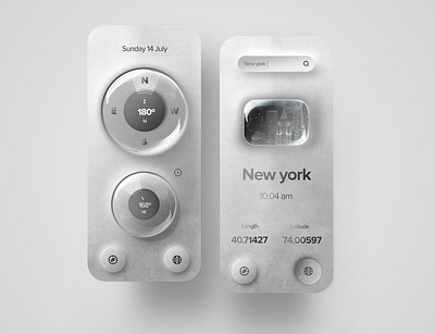 Compass app concept compass location minimal mobile neumorphism neumorphism ui new york texture ui uidesign