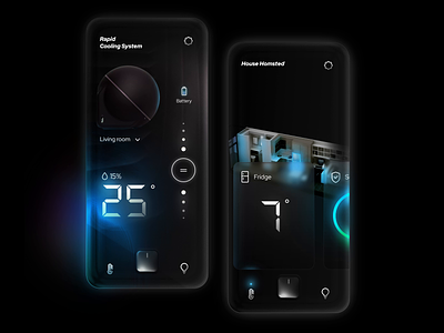 Smart House Futuristic Concept animation dark mode device energy futurism glassmorphism home house mobile monitoring remote smart app smart house ui