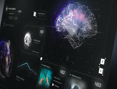 Brain Memory Downloader brain dashboard futuristic memory neuralink ui