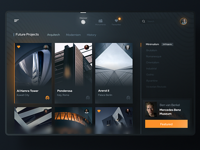 Architectural Projects Dashboard Concept