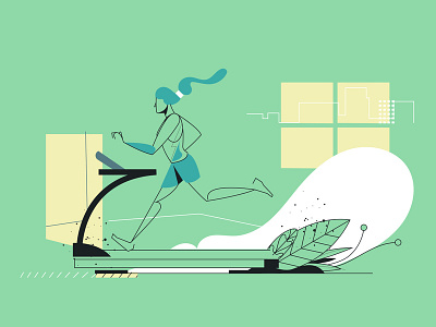 Uol Viva Bem fitness girl illustration run vector web