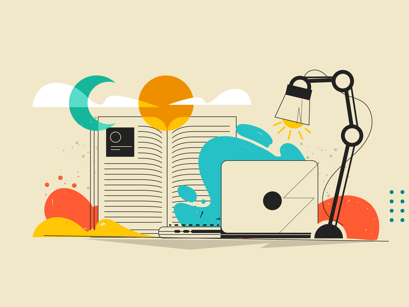 Uol - Learning book illustration learning school vector