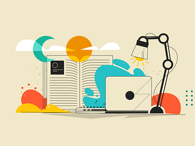 Uol - Learning book illustration learning school vector