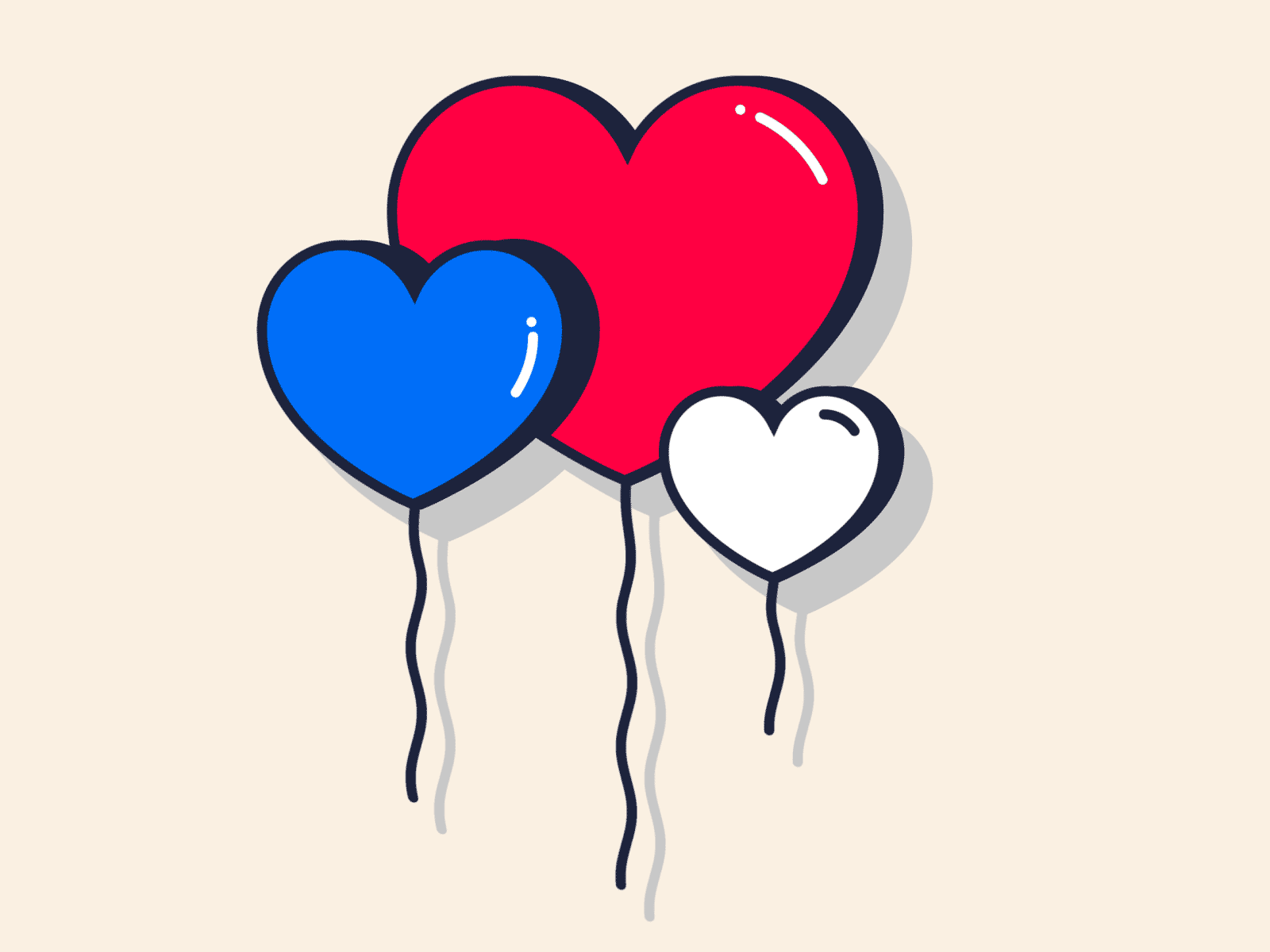 Balloons animation balloon float gift heart icon illustration logo motion typography