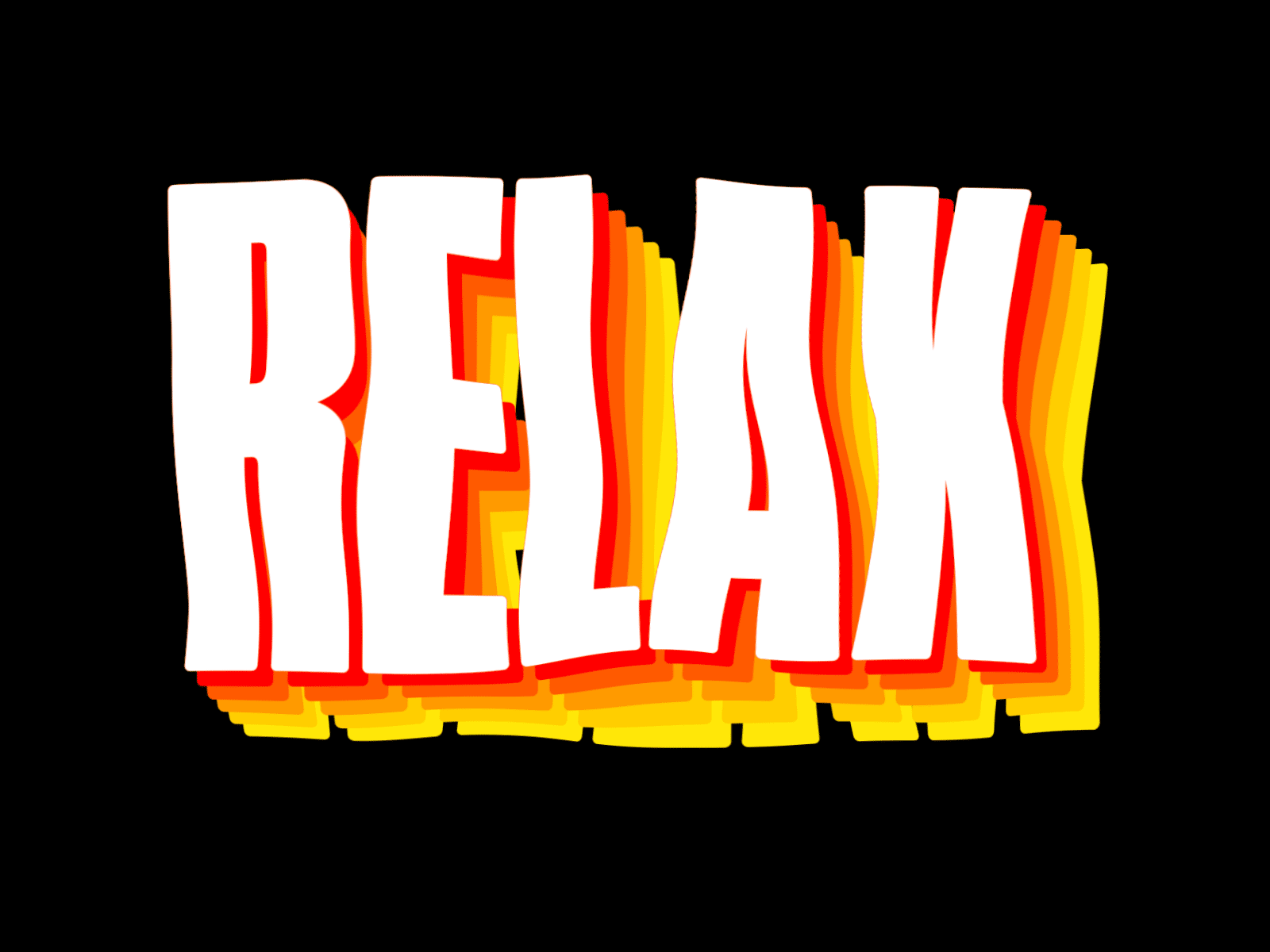Relax animation calm fire icon illustration logo loop motion relax shadow simple typography