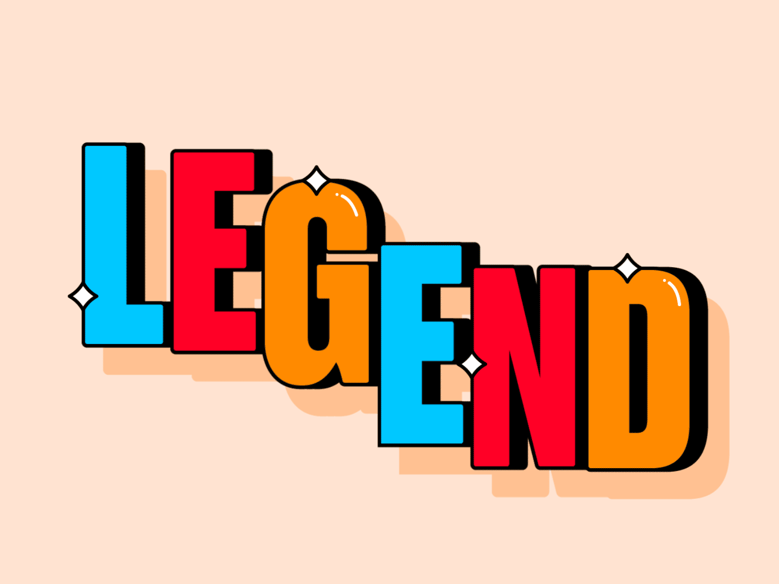 Legend animation character flat icon illustration legend logo loop motion shadow simple typography