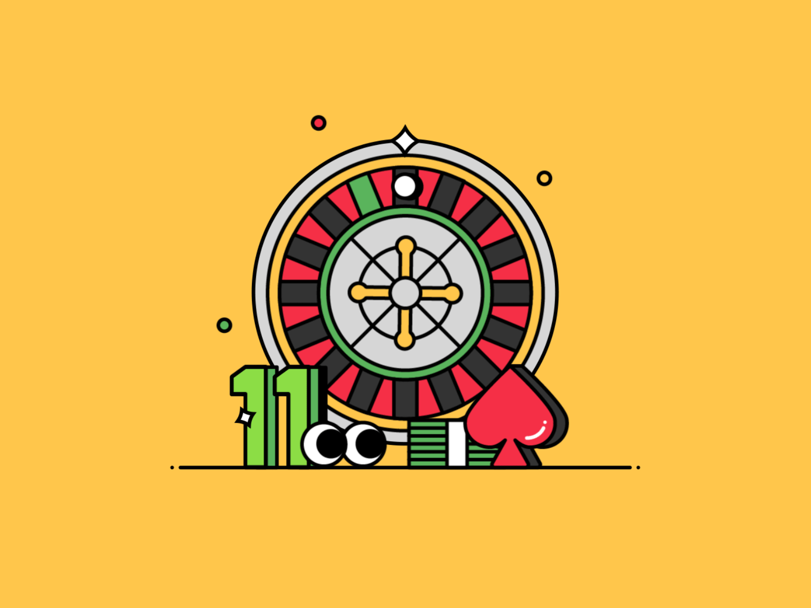 O is for Oceans Eleven 🎰 💰 🇺🇸 36 days of type animation casino character gamble icon illustration logo loop motion shadow typography