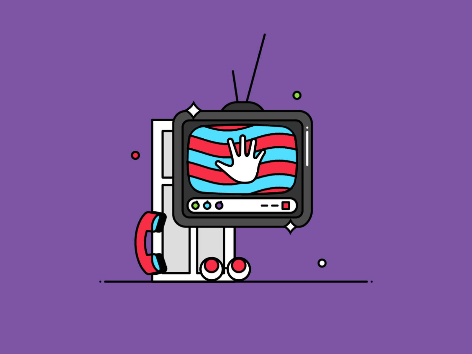 P is for Poltergeist 👻 📺 🖐 36 days of type animation character ghost icon illustration logo loop motion shadow tv typography