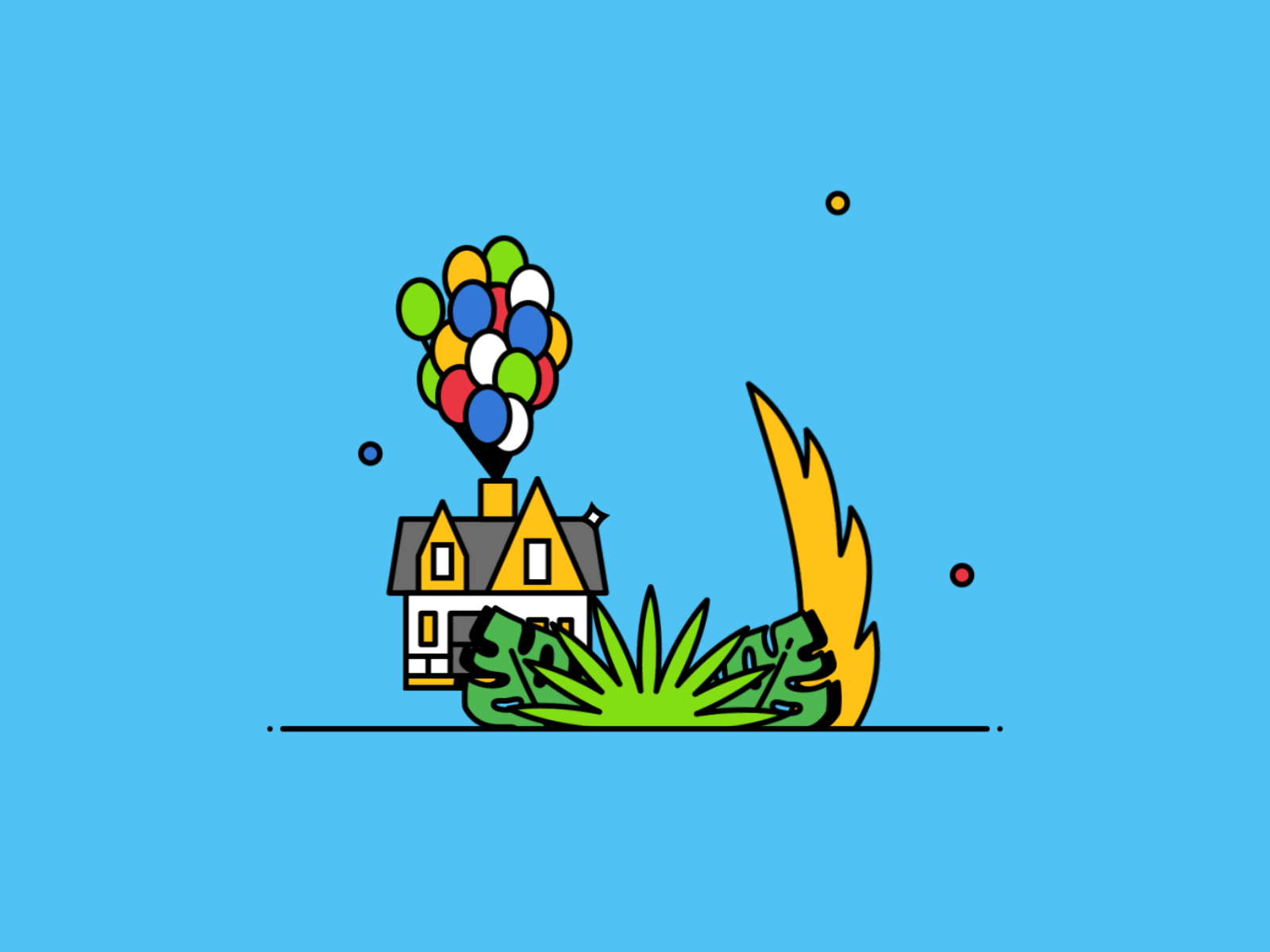 U is for UP 🎈🐕 🏠 36 days of type animation character disney doug icon illustration logo loop motion typography up
