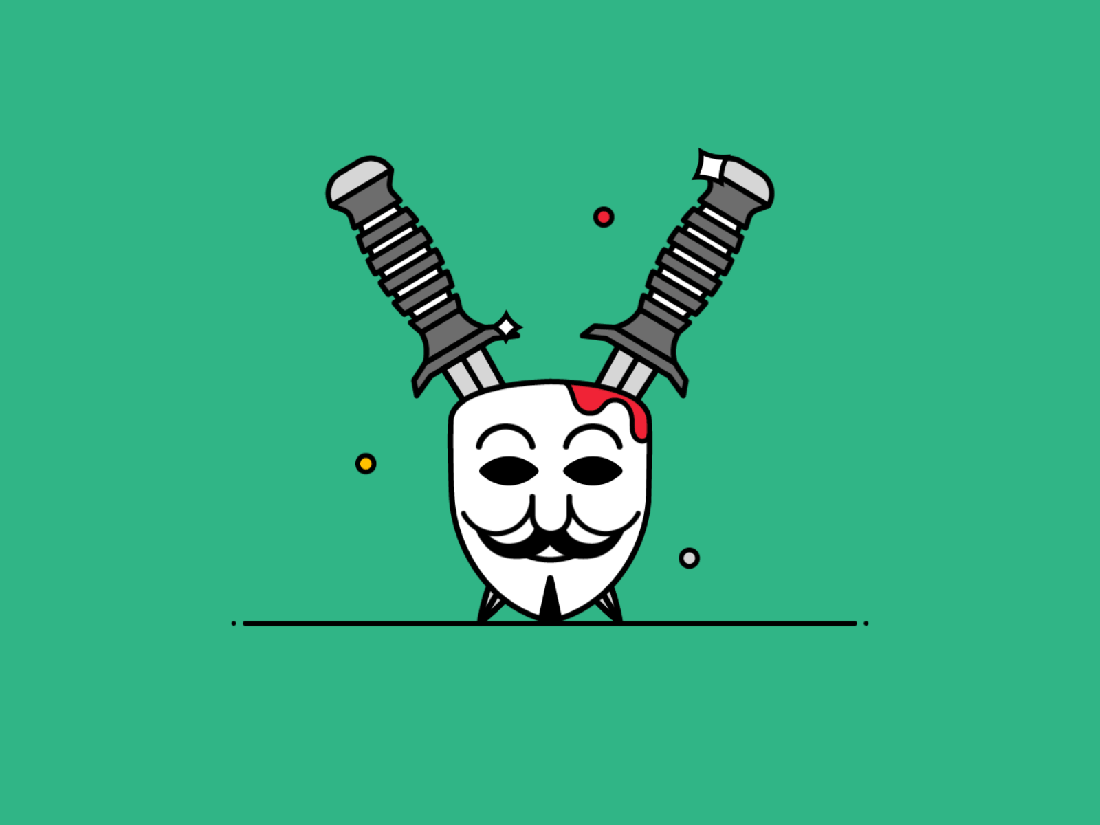 V is for V for Vendetta 👺⚔️👩🏻‍🦲 36 days of type animation anonymous character icon illustration logo mask motion simple typography