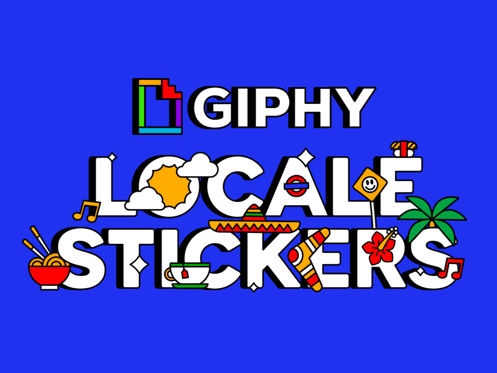 GIPHY Locale Stickers animation character giphy icon illustration landscape logo motion shadow stickers travel typography