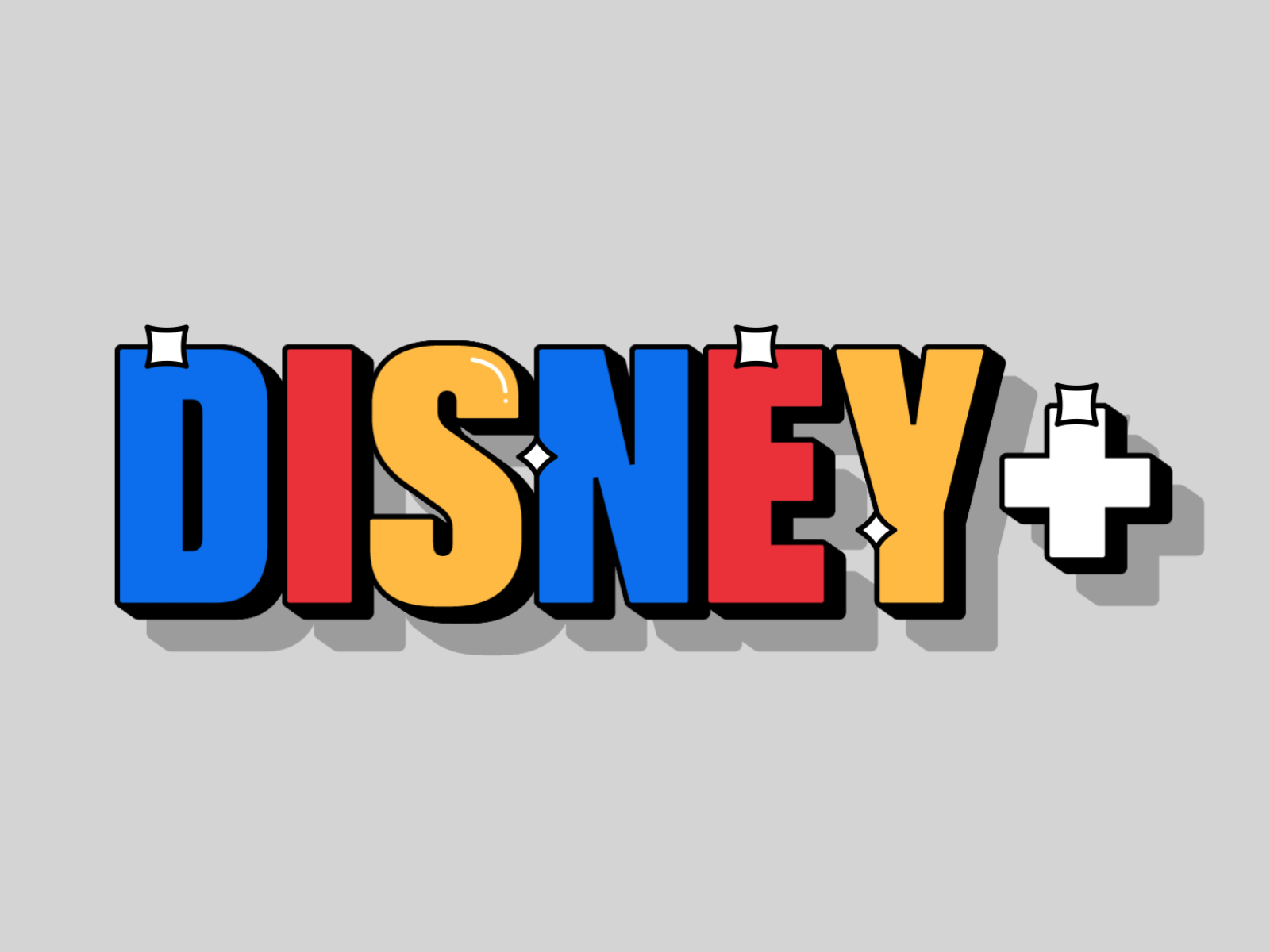 DISNEY PLUS animation character disney icon illustration lettering logo loop motion shadow simple typography