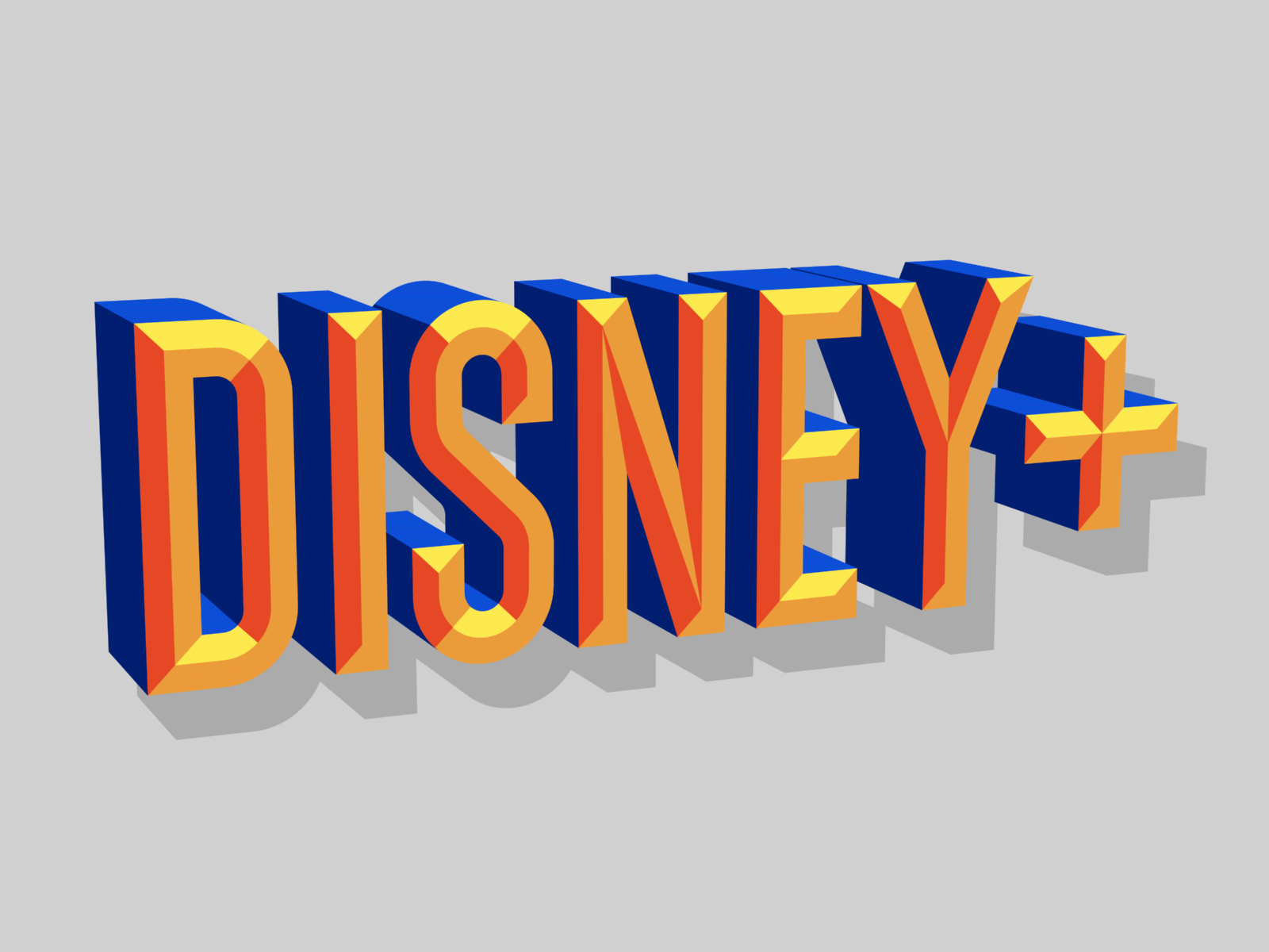 DISNEY PLUS 2 animation character disney icon illustration kinetic logo loop motion shadow streaming typography