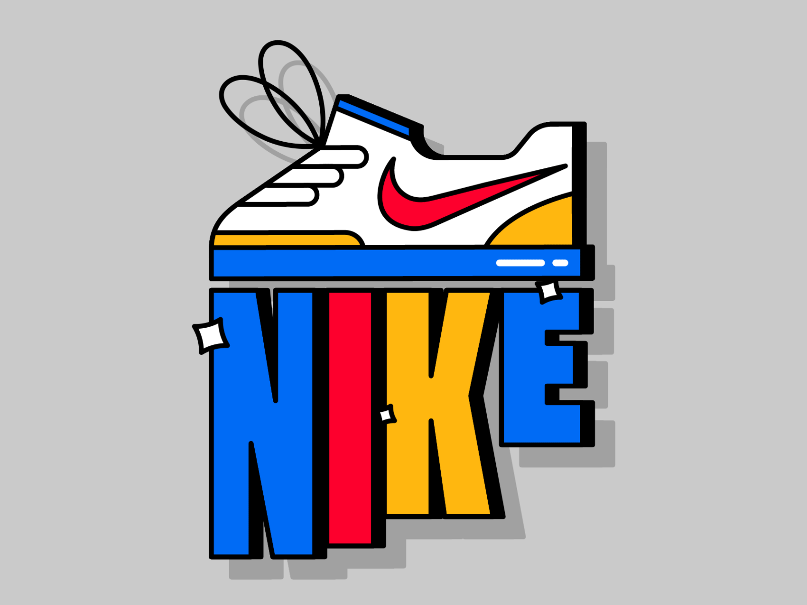 Nike animation bounce branding icon illustration logo loop motion nike simple sneaker typography