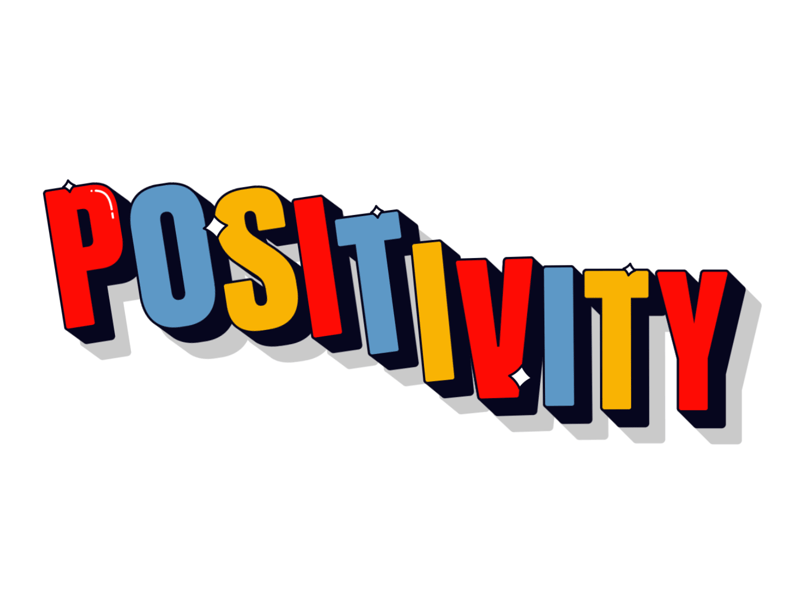 Positivity animation character frames happy icon illustration logo loop motion positivity shadow typography