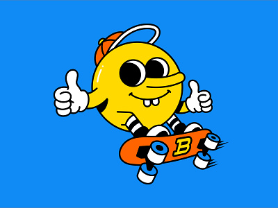 Blast Skates character design flat icon illustration logo mascot shadow simple skate skateboard typography
