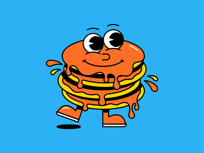 Pancake Pal 🥞 character character design design food icon illustration logo mascot pancakes shadow simple vector