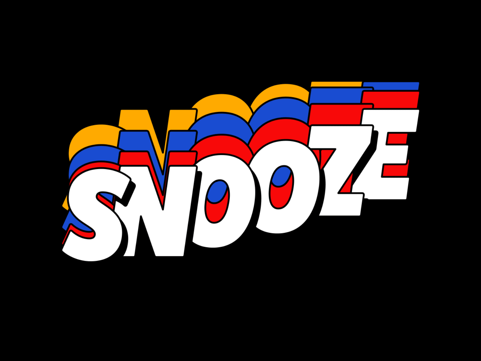 SNOOZE animation flat icon illustration lettering logo loop motion shadow sleep typography vector