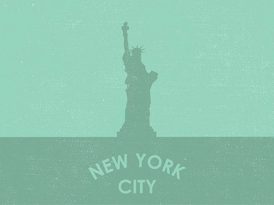 The Statue of Liberty, New York City architecture bright contrast flat icons illustration outline print shadow simplistic travel type