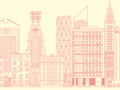 NYC v1 architecture bright building contrast flat icons illustration nyc outline shadow simplistic travel