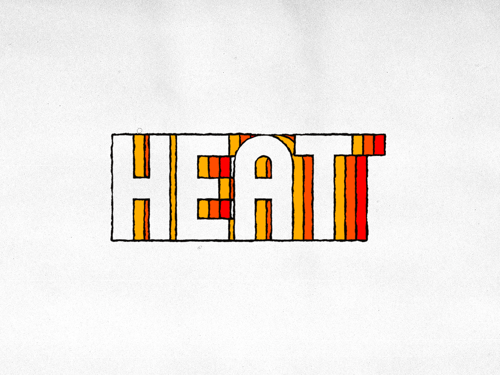 HEAT animation character icon illustration kinetic logo loop motion shadow simple typography