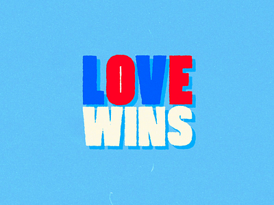 Love Wins animation icon illustration kinetic typography logo loop love motion shadow simple typography