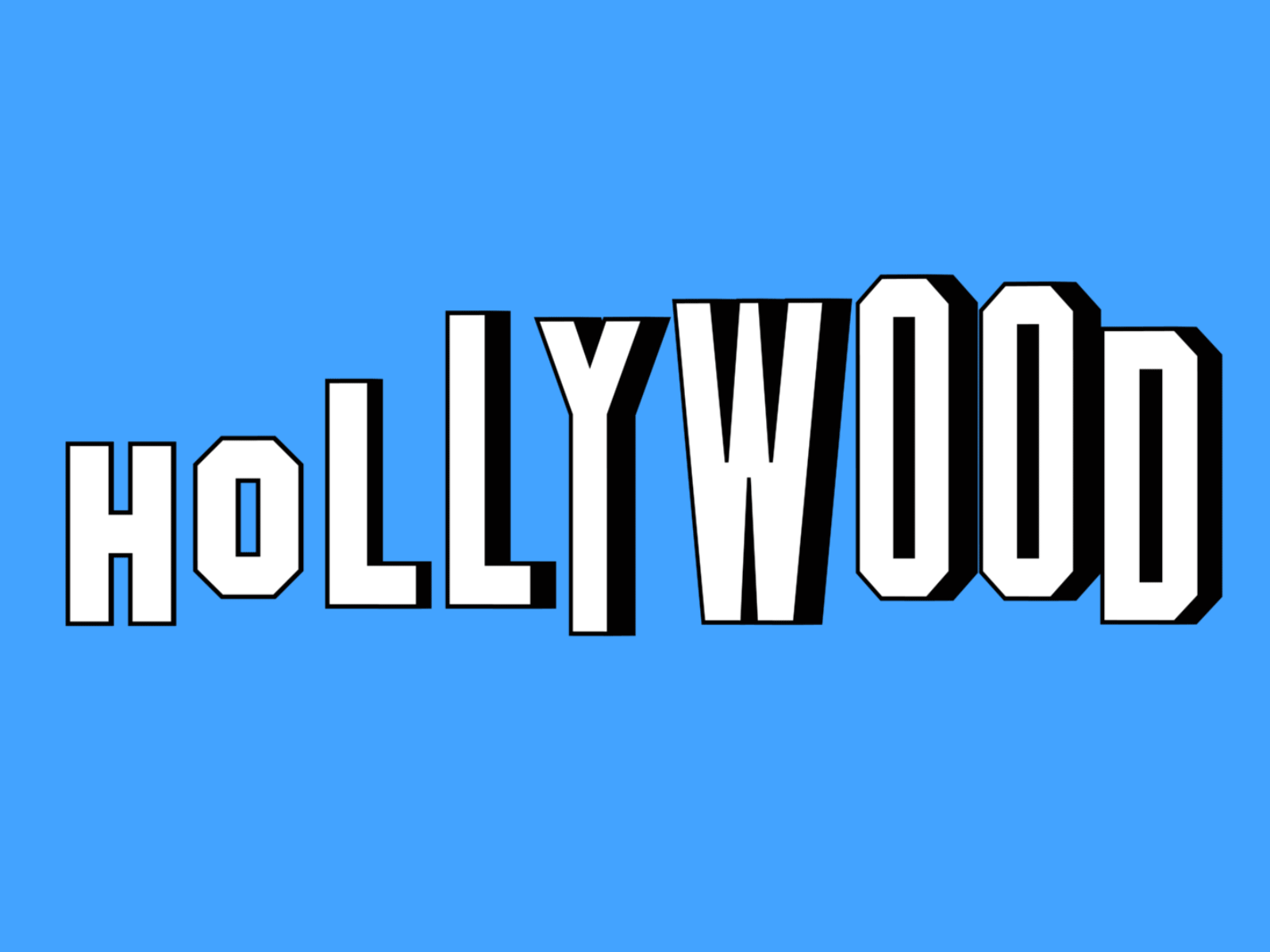 HOLLYWOOD animation character hollywood icon illustration logo loop motion shadow simple typography