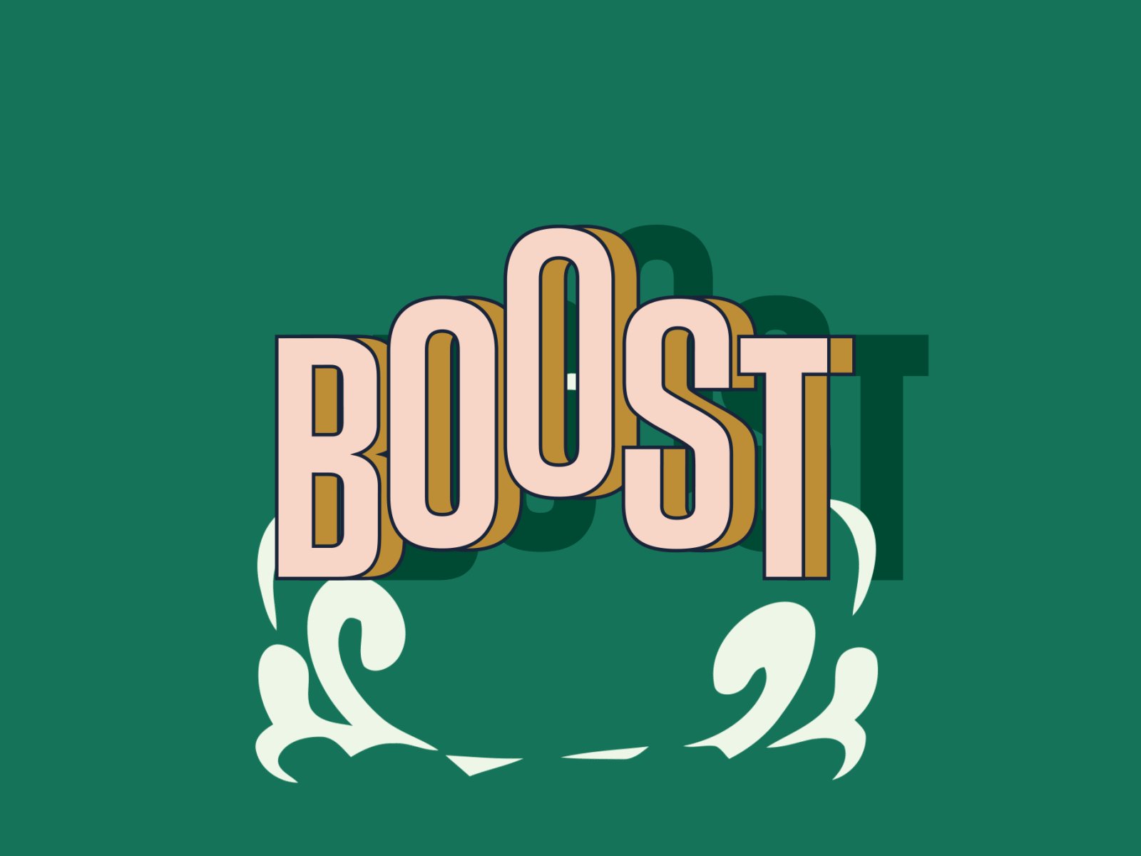 BOOST 💨 animation frame by frame icon illustration kinetic typography lettering logo loop motion shadow smoke typography