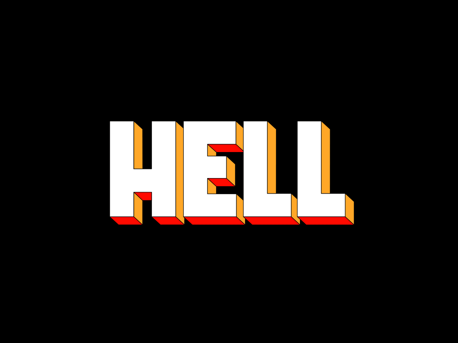 HELL animation character icon illustration kinetic typography logo loop motion shadow typography waves