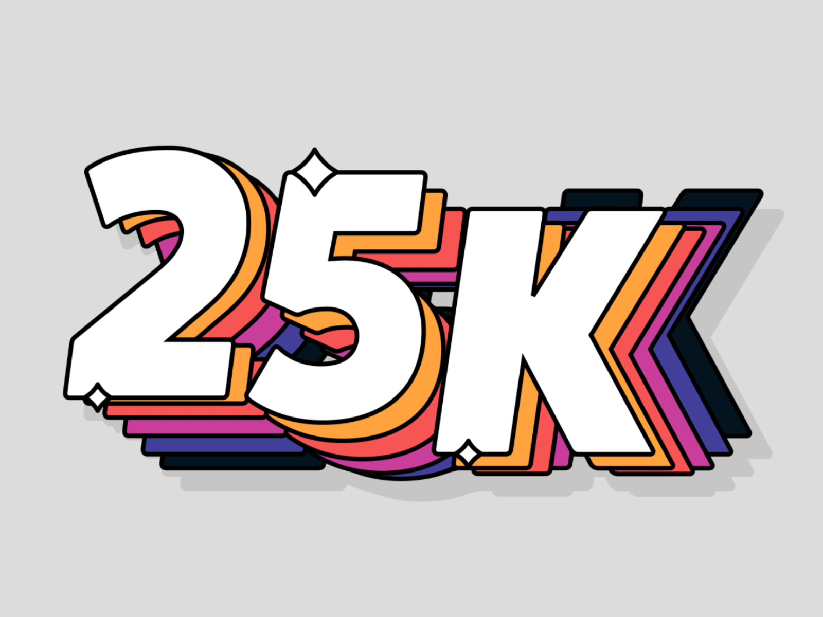 25k animation character icon illustration kinetic typography logo loop motion shadow simple typography