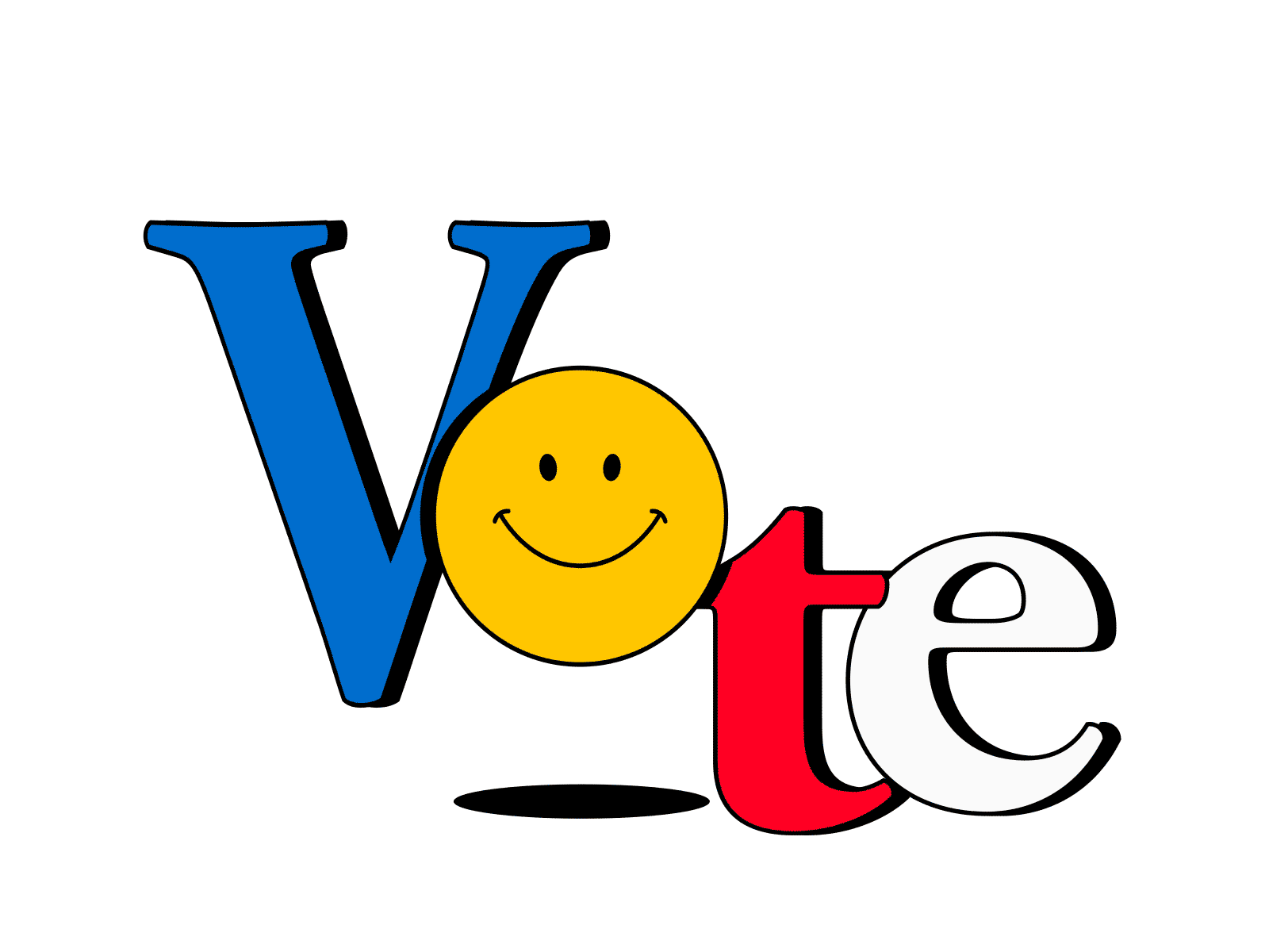 VOTE animation character icon illustration logo loop motion shadow smile typography vote