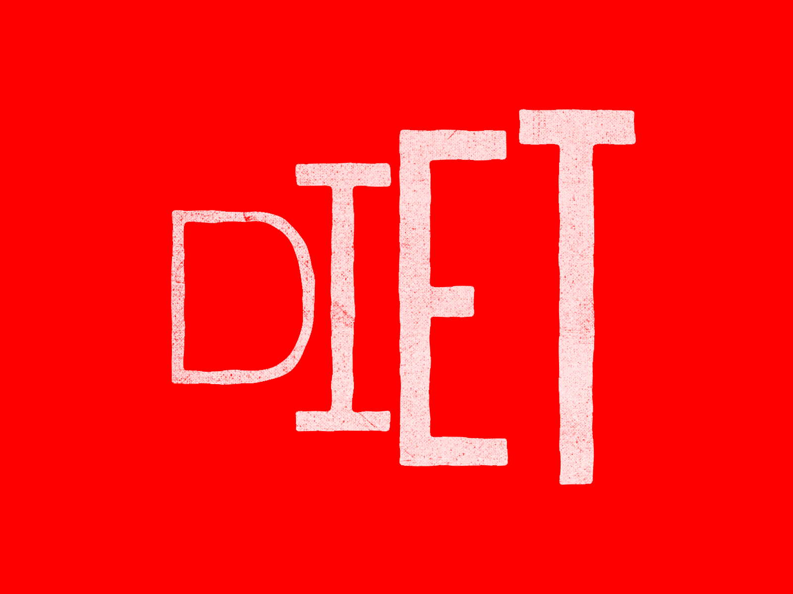 DIET animation character diet icon kinetic typography logo loop motion shadow simple texture typography