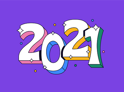 2021 2021 branding character flat icon illustration logo new year shadow simple typography