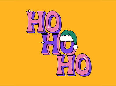 HO HO HO character christmas flat ho ho ho icon illustration logo santa shadow simple typography vector