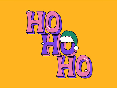 HO HO HO character christmas flat ho ho ho icon illustration logo santa shadow simple typography vector