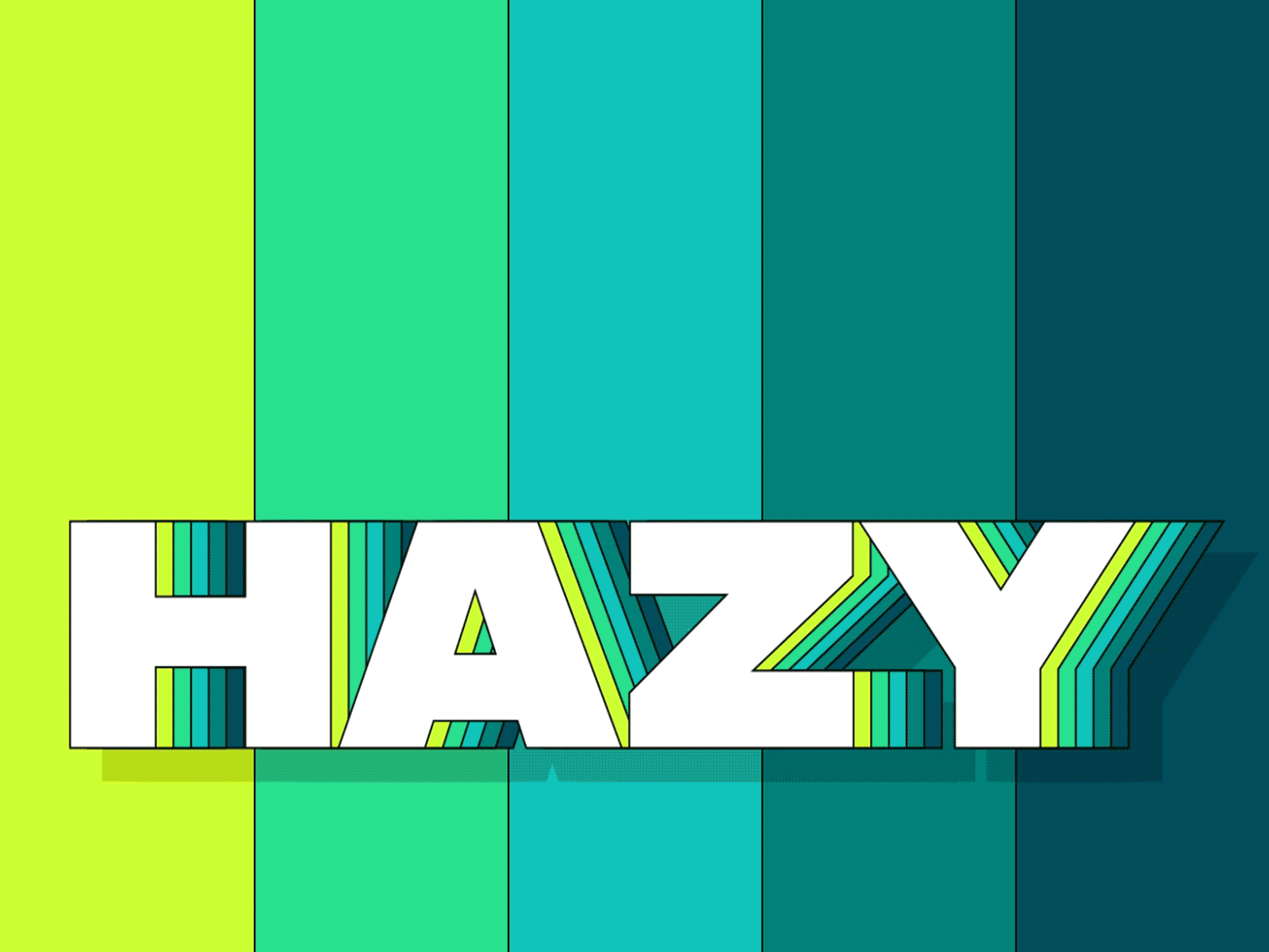 HAZY animation character haze icon illustration logo loop motion shadow simple typography