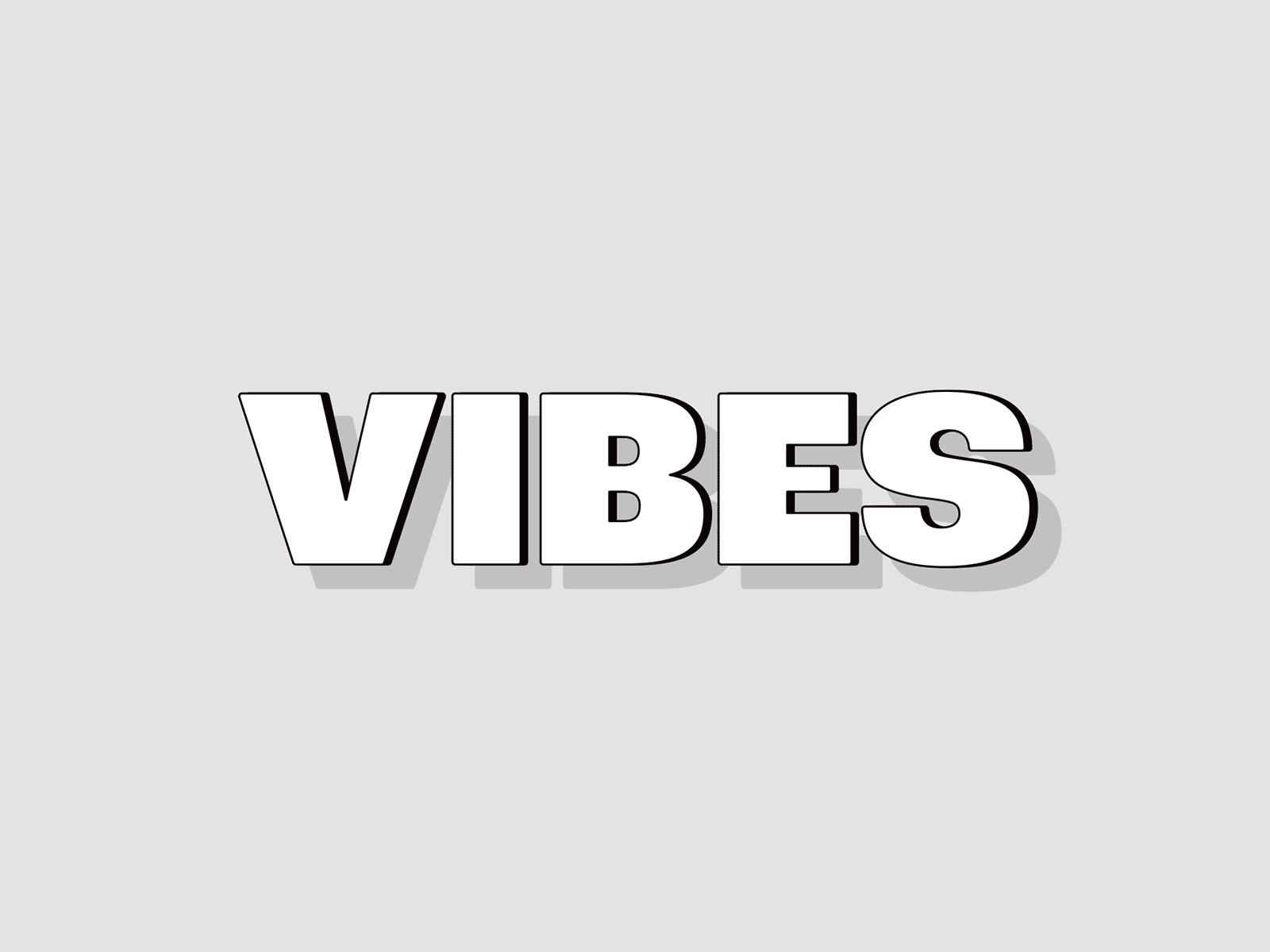 VIBES animation character icon illustration logo loop motion shadow simple typography