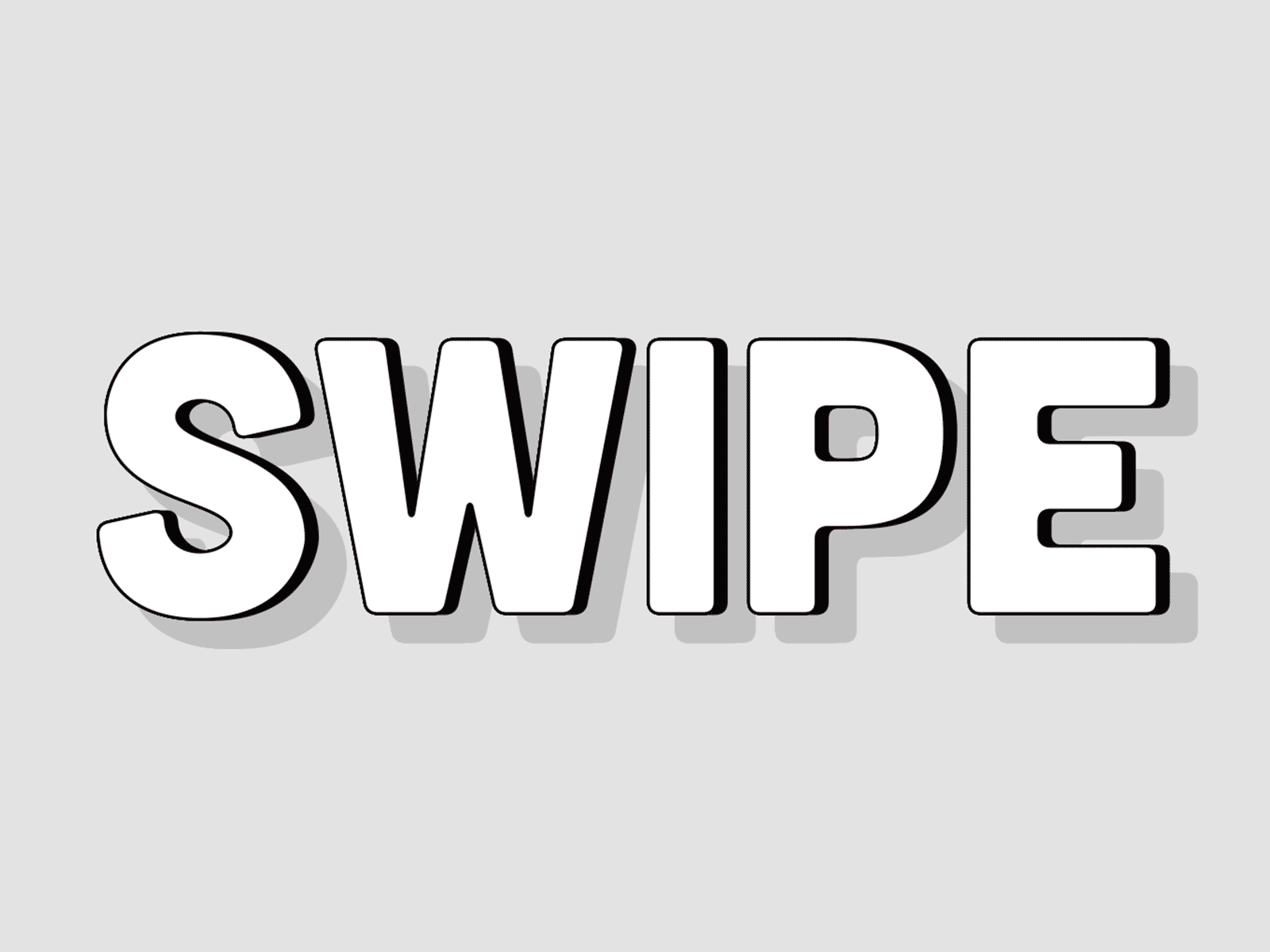 SWIPE animation character icon illustration logo loop motion shadow simple typography