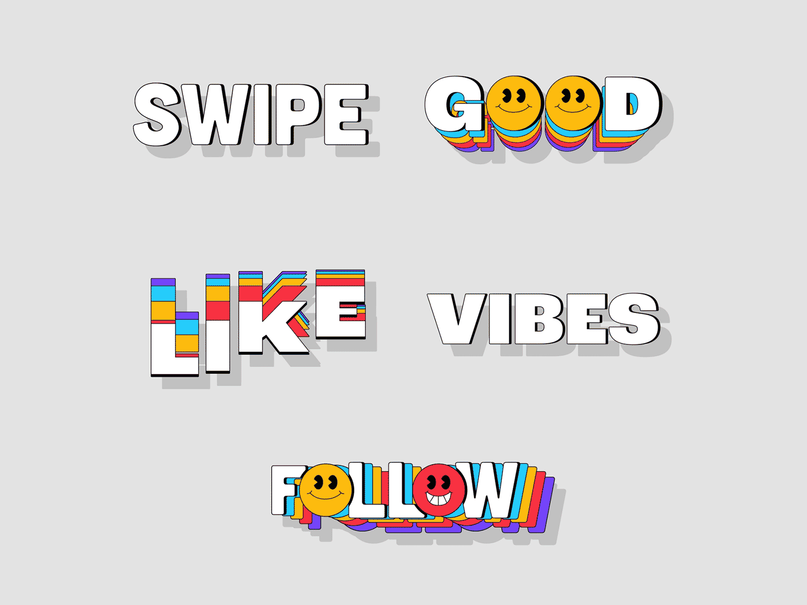 Mat Voyce x Adobe adobe animation emoji gif giphy icon illustration logo motion shadow sticker tutorial typography