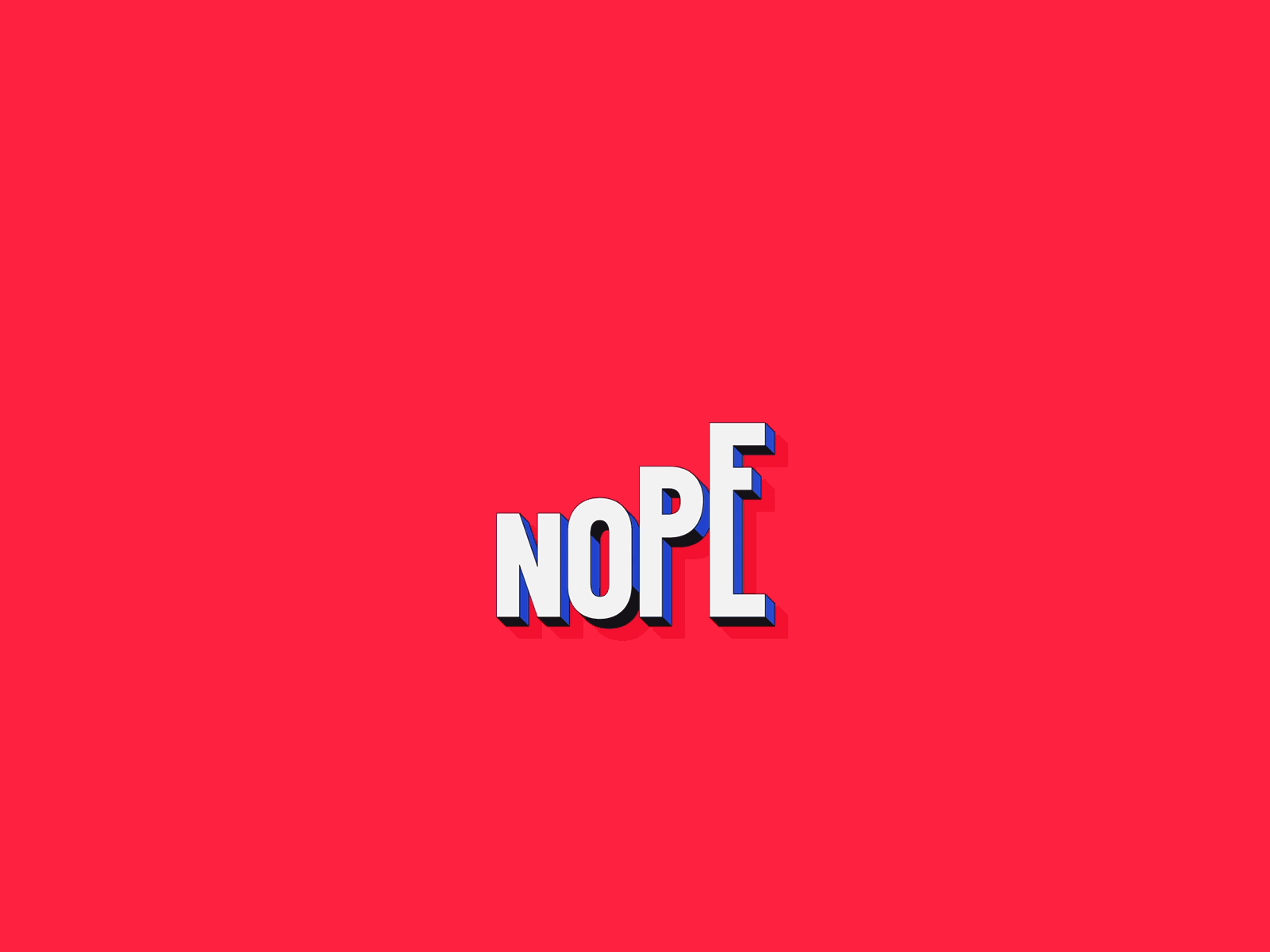 NOPE animation character icon illustration logo loop motion shadow simple typography