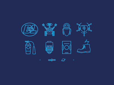 Wall-e Icons character film icon illustration planet robot simple space wall e walle