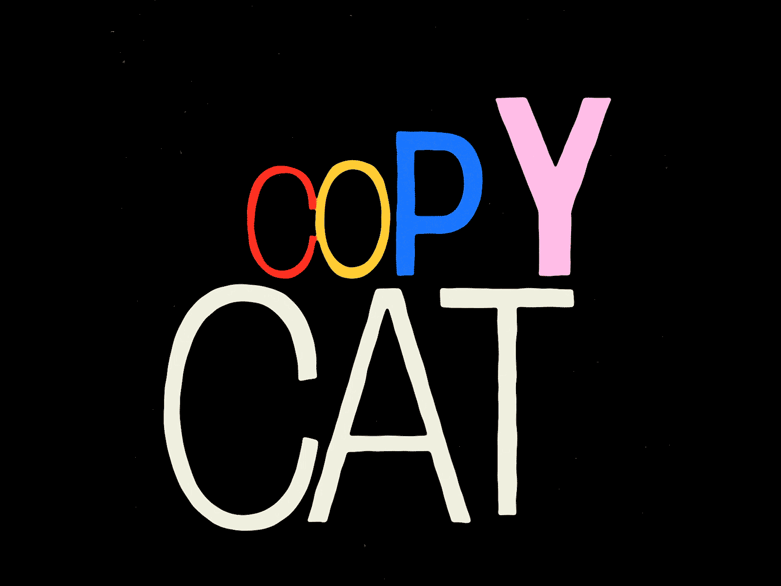 COPY CAT animation cat icon illustration kinetic kinetic type lettering logo motion typography