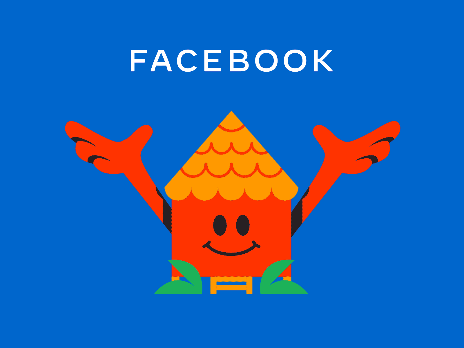 FACEBOOK animation branding character design design facebook icon illustration logo motion shadow sticker typography