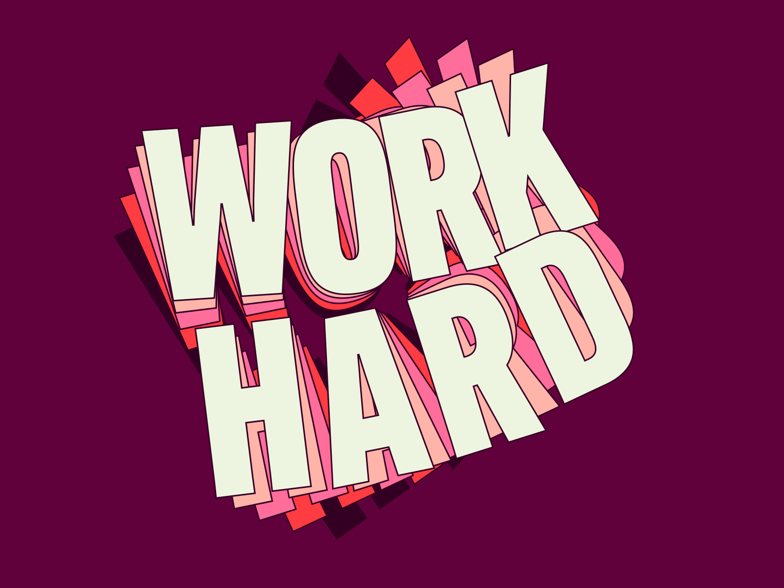 HARD WORK = WORK HARD animation branding design icon illustration logo motion shadow typography ui
